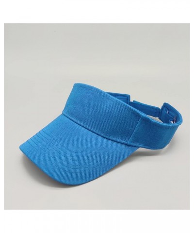 Women's Wide Brim Summer Athletic Sport Adjustable Sun Visor Hat UPF 50+ Beach Hiking Sports Sun Hats for Women Sky Blue $6.7...