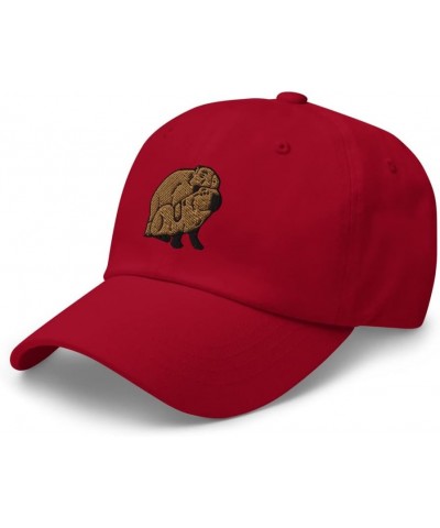 Capybara Hat, Capybara Lovers Hat, Capybara Embroidered Hat, Capybara Couple Dad hat Cranberry $21.35 Baseball Caps