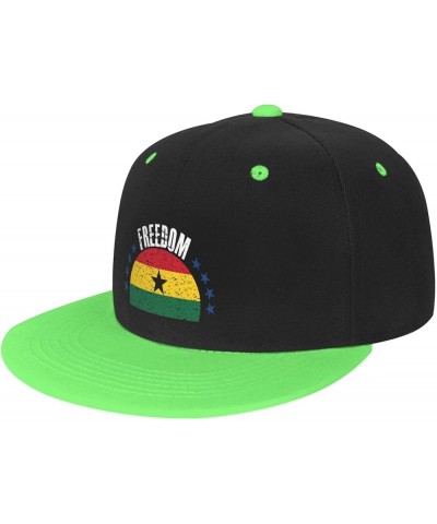 The Ghana Flag and Freedom Baseball Cap for Men Women Snapback Hat Adjustable Flat Bill Hats Green $13.35 Baseball Caps