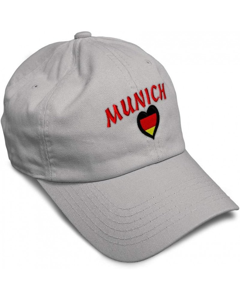 Soft Baseball Cap German Flag Munich Embroidery Flags Twill Cotton Dad Hats for Men & Women Light Grey Design Only $13.34 Bas...