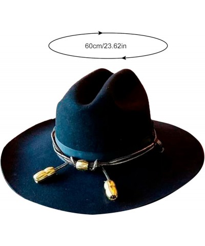 Symmetric Top Hat Wool Hat Women Men Unisex Hat Top Hat Fashion Ribbon Decorative Hat Wool for Women Large Black $15.34 Fedoras