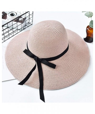 Straw Foldable Beach Brim Ladies Floppy Sun Hat Summer Women Cap Wide Baseball Caps Pink $9.78 Sun Hats