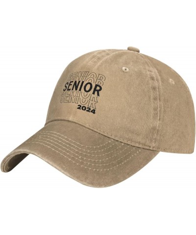 Unisex Baseball Hats Adjustable Senior 2024,2024 Graduation,Class of 2024 Washed Denim Vintage Dad Hat Natural $10.88 Basebal...