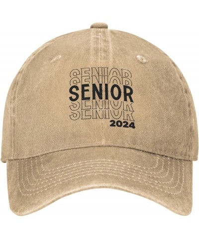 Unisex Baseball Hats Adjustable Senior 2024,2024 Graduation,Class of 2024 Washed Denim Vintage Dad Hat Natural $10.88 Basebal...