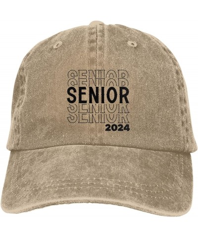 Unisex Baseball Hats Adjustable Senior 2024,2024 Graduation,Class of 2024 Washed Denim Vintage Dad Hat Natural $10.88 Basebal...