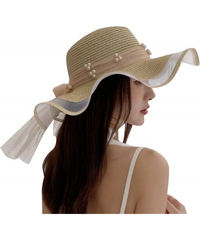 Bucket Hats for Women, Lady Cocktail Tea Party Church Hats Tea Party Wedding Bucket Hat Summer Beach Cap Beige $9.78 Sun Hats