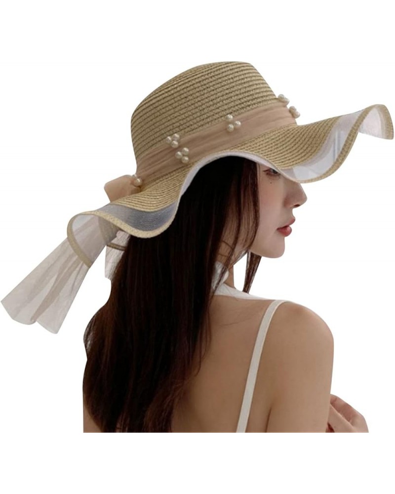 Bucket Hats for Women, Lady Cocktail Tea Party Church Hats Tea Party Wedding Bucket Hat Summer Beach Cap Beige $9.78 Sun Hats