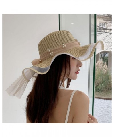 Bucket Hats for Women, Lady Cocktail Tea Party Church Hats Tea Party Wedding Bucket Hat Summer Beach Cap Beige $9.78 Sun Hats