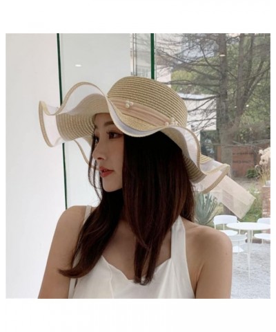 Bucket Hats for Women, Lady Cocktail Tea Party Church Hats Tea Party Wedding Bucket Hat Summer Beach Cap Beige $9.78 Sun Hats