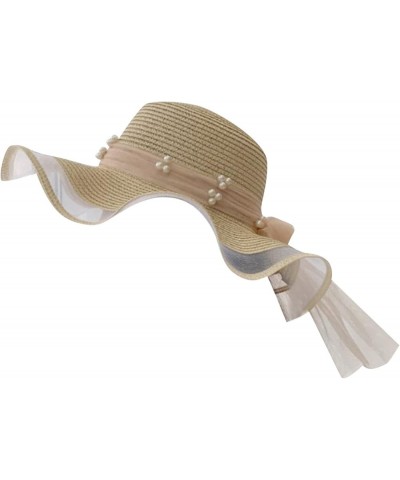 Bucket Hats for Women, Lady Cocktail Tea Party Church Hats Tea Party Wedding Bucket Hat Summer Beach Cap Beige $9.78 Sun Hats