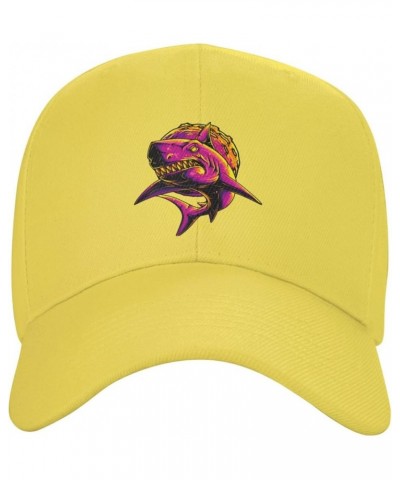 Colorful Sharks Baseball Cap for Men Women Hat Adjustable Truck Driver Baseball Caps Dad Hats Yellow $9.84 Baseball Caps