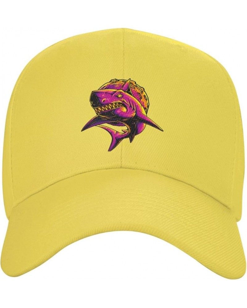 Colorful Sharks Baseball Cap for Men Women Hat Adjustable Truck Driver Baseball Caps Dad Hats Yellow $9.84 Baseball Caps