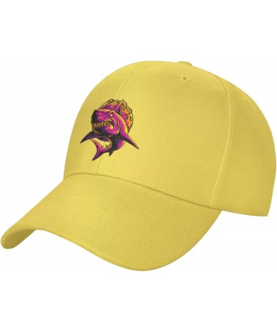 Colorful Sharks Baseball Cap for Men Women Hat Adjustable Truck Driver Baseball Caps Dad Hats Yellow $9.84 Baseball Caps