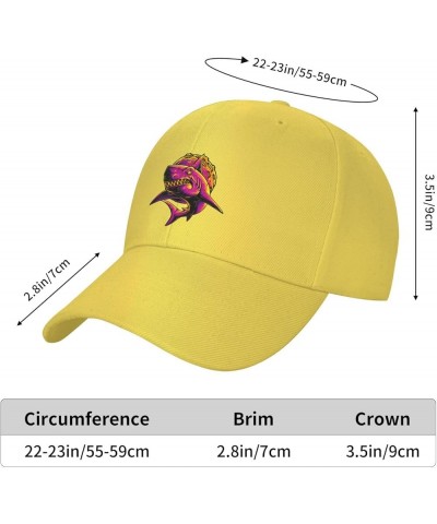 Colorful Sharks Baseball Cap for Men Women Hat Adjustable Truck Driver Baseball Caps Dad Hats Yellow $9.84 Baseball Caps