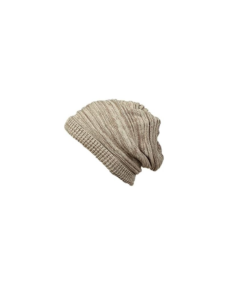 Unisex Knit Cuff Beanie Hat Soft Warm Slouchy Beanie Hat Warm Ski Hat Soft Daily Hat B-khaki $7.58 Skullies & Beanies