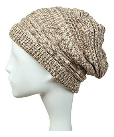 Unisex Knit Cuff Beanie Hat Soft Warm Slouchy Beanie Hat Warm Ski Hat Soft Daily Hat B-khaki $7.58 Skullies & Beanies