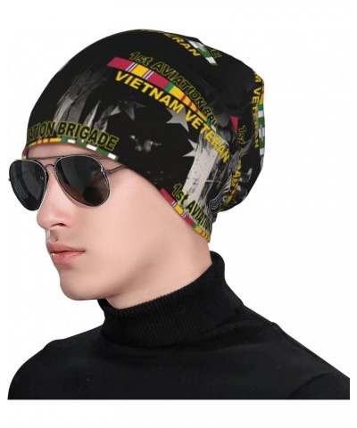 1st Aviation Brigade Vietnam Veteran Eco-Chic Knit Hats Fashionable Functionality for Modern Living Black $13.24 Skullies & B...