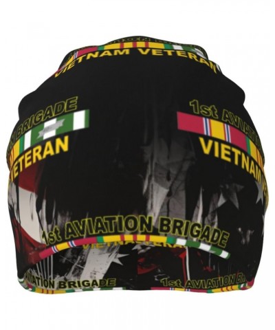 1st Aviation Brigade Vietnam Veteran Eco-Chic Knit Hats Fashionable Functionality for Modern Living Black $13.24 Skullies & B...