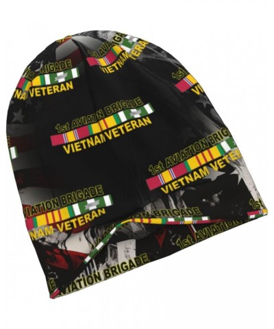 1st Aviation Brigade Vietnam Veteran Eco-Chic Knit Hats Fashionable Functionality for Modern Living Black $13.24 Skullies & B...