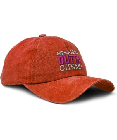 Soft Washed Baseball Cap Straight Outta Chemo Cotton Dad Hats for Men & Women Orange $15.11 Baseball Caps