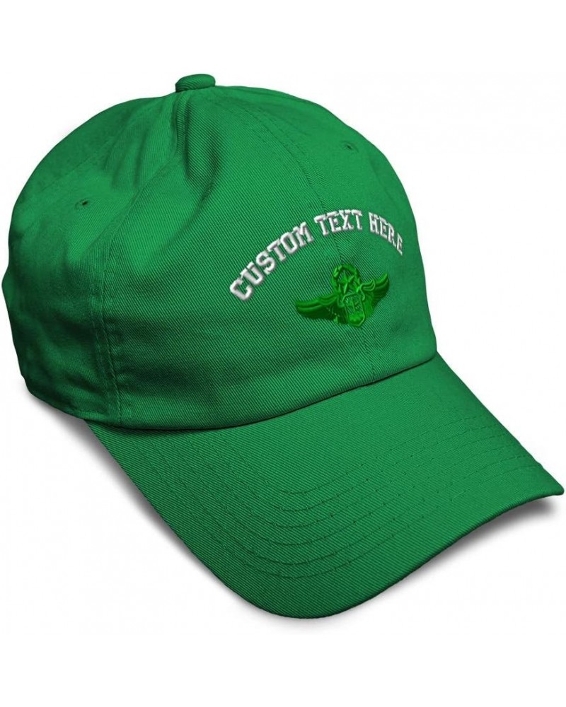 Custom Soft Baseball Cap Green Master Navigator Embroidery Insignias Twill Cotton Dad Hats for Men & Women Kelly Green Person...