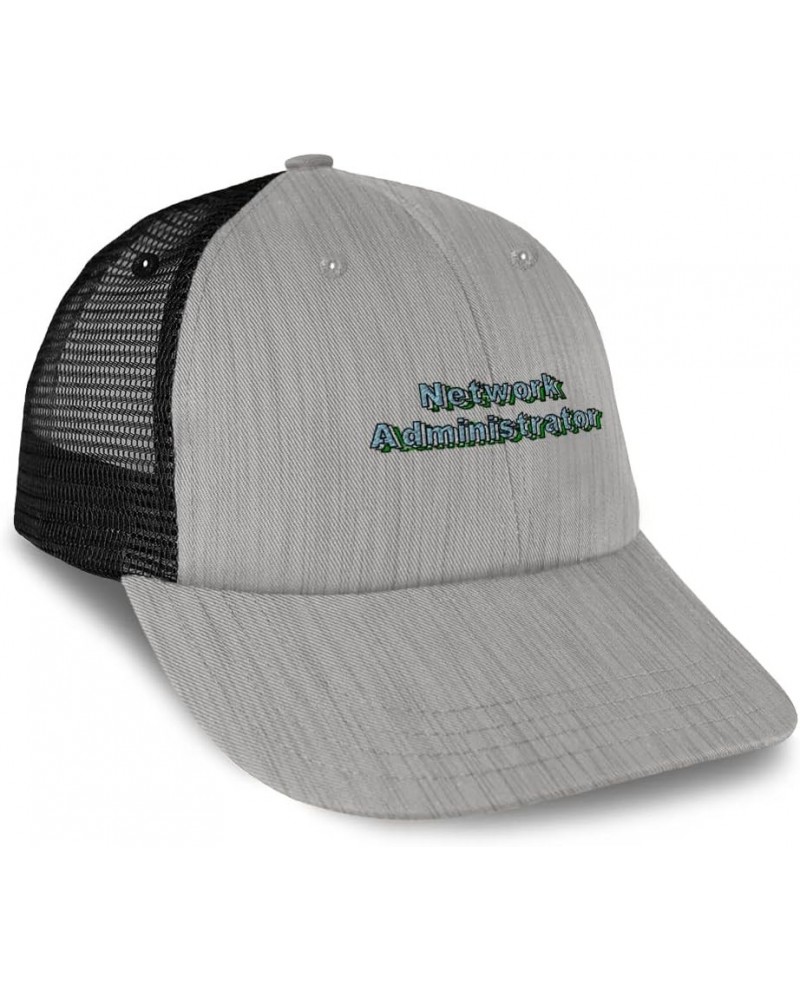 Custom Custom Trucker Hat Baseball Cap Network Administrator Computer Networking Dad Hats for Men & Women Heather Gray Black ...