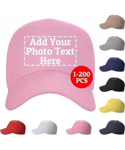 Custom Baseball Cap with Your Text Personalized Logo Image Hats for Men Women Pink $9.89 Baseball Caps