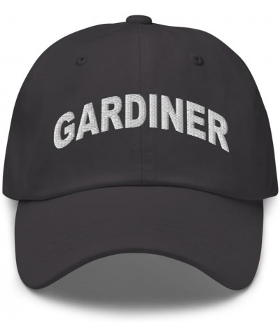 Gardiner New York Hat Gardiner NY Cap Embroidered Dad Hat Adjustable Strap Closure Unisex Dark Grey $18.00 Baseball Caps