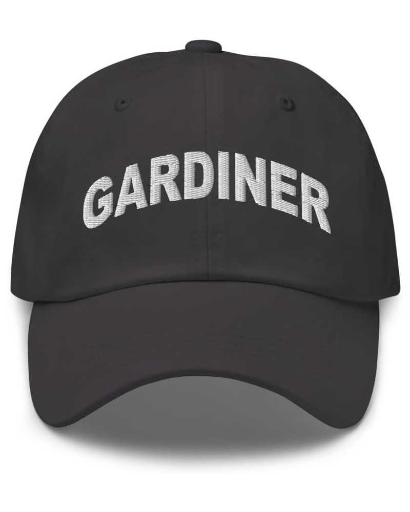 Gardiner New York Hat Gardiner NY Cap Embroidered Dad Hat Adjustable Strap Closure Unisex Dark Grey $18.00 Baseball Caps