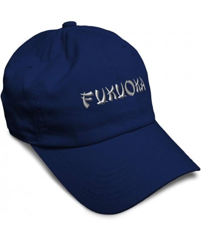 Soft Baseball Cap Fukuoka Japan Embroidery State Map Names Mainland Cotton Dad Hats for Men & Women Navy Design Only $12.90 B...