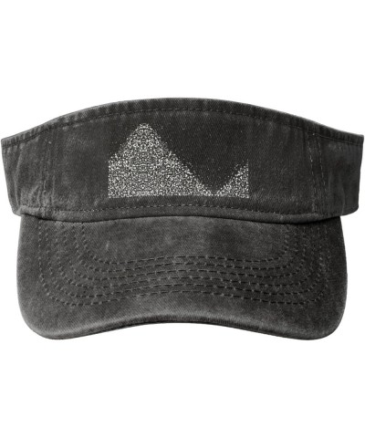 Black White Glitter Sun Visor Hats,Open Top Hat for Women and Men,Fishing-Hats,Adult Sunscreen Visor Cap Black $11.15 Visors