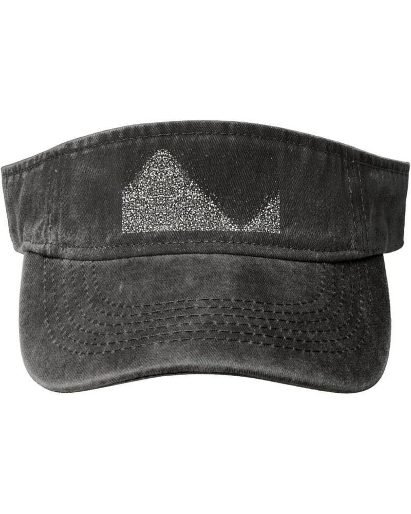 Black White Glitter Sun Visor Hats,Open Top Hat for Women and Men,Fishing-Hats,Adult Sunscreen Visor Cap Black $11.15 Visors