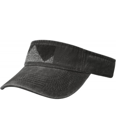 Black White Glitter Sun Visor Hats,Open Top Hat for Women and Men,Fishing-Hats,Adult Sunscreen Visor Cap Black $11.15 Visors