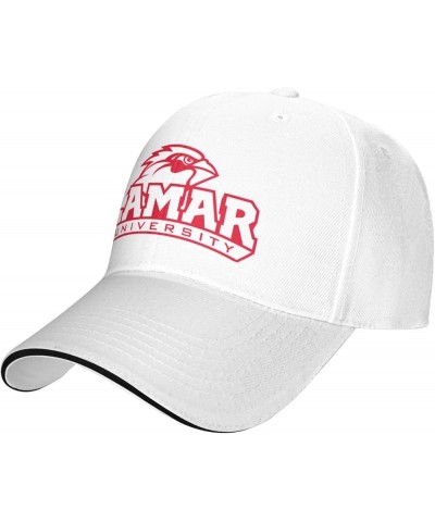 Lamar University Unisex Classic Hat Adjustable Fashion Casquette for Men Women White $9.53 Baseball Caps