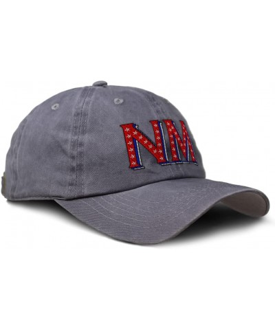 Custom Soft Washed Baseball Cap New Mexico Red Flag Stars Love Cotton Grey Design Only $11.89 Baseball Caps