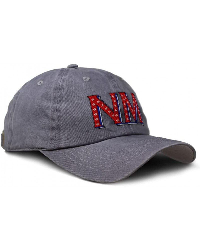 Custom Soft Washed Baseball Cap New Mexico Red Flag Stars Love Cotton Grey Design Only $11.89 Baseball Caps