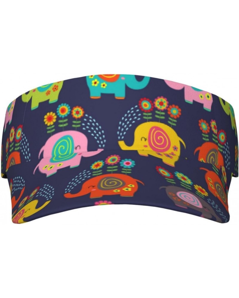 Sports Sun Visor Hats Floral Elephants Summer Empty Top Sun Caps for Men Women $12.97 Visors