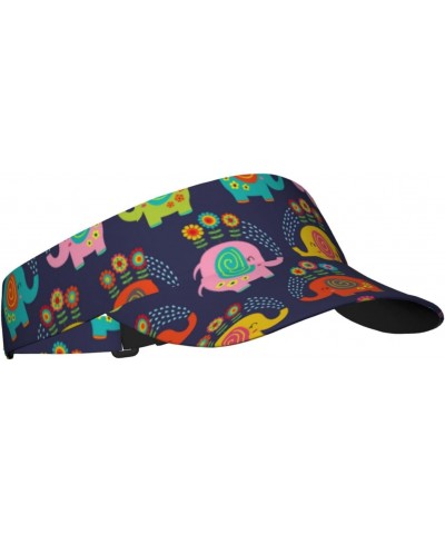 Sports Sun Visor Hats Floral Elephants Summer Empty Top Sun Caps for Men Women $12.97 Visors