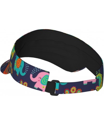 Sports Sun Visor Hats Floral Elephants Summer Empty Top Sun Caps for Men Women $12.97 Visors