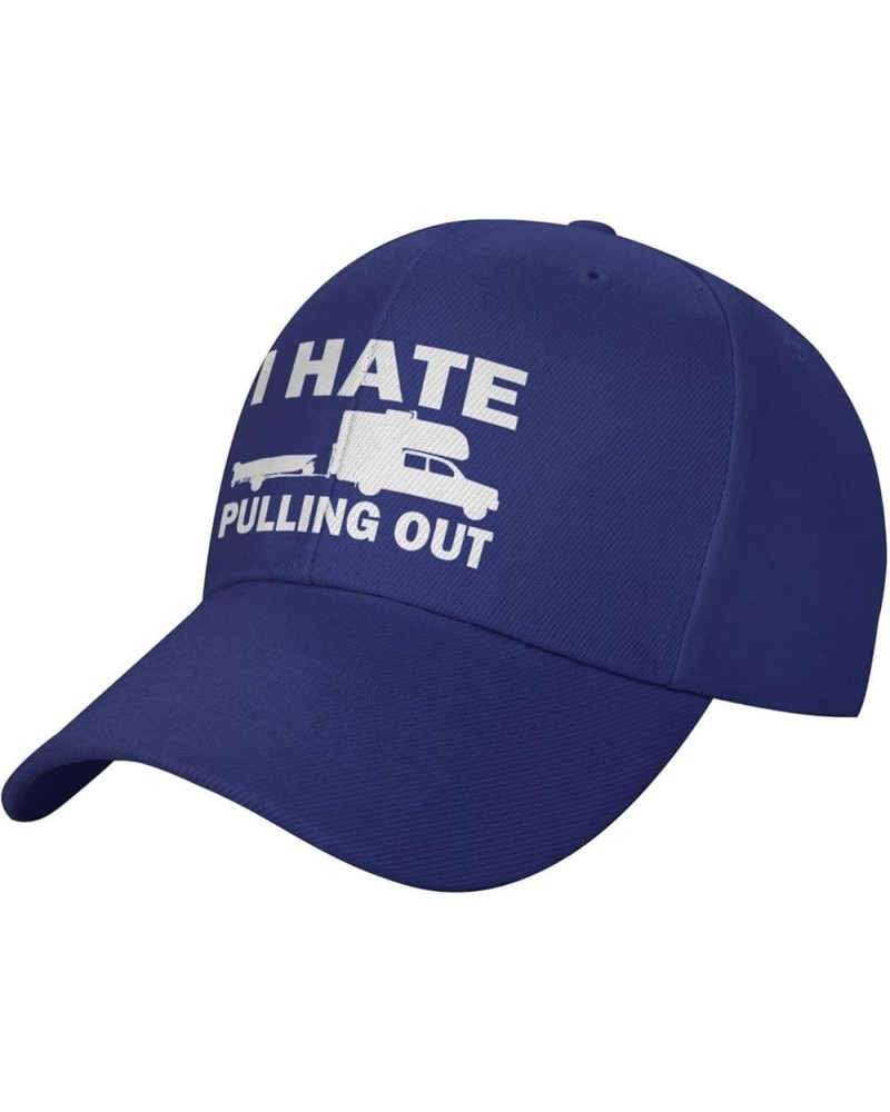 I Hate Pulling Out Baseball Hat Funny Cap Boating Boat Trailer Captain Baseball Cap Men Women Blue $11.18 Baseball Caps