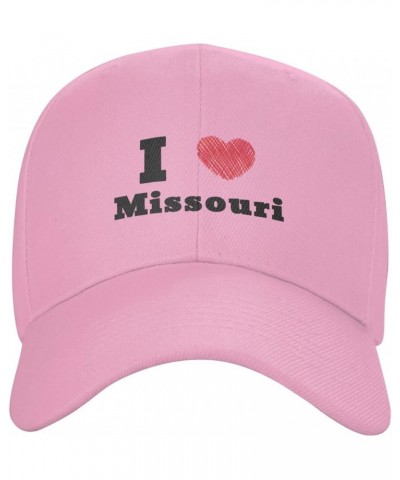 I Love Missouri Baseball Cap for Men Women Dad Hat Classic Adjustable Golf Hats Pink $11.85 Baseball Caps