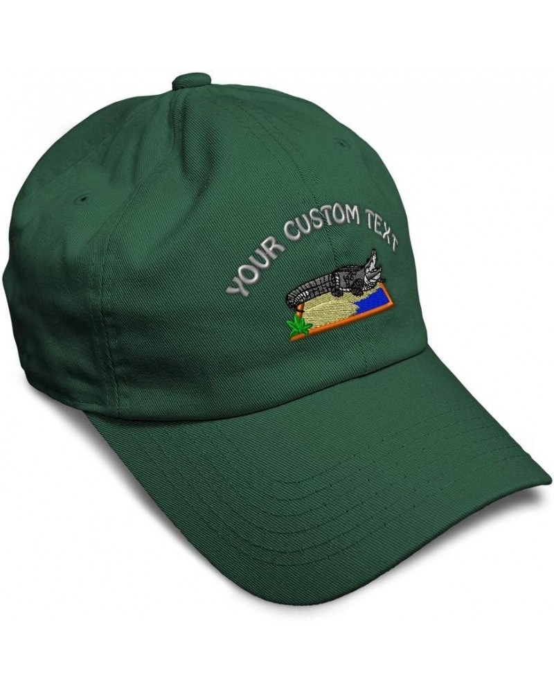 Soft Baseball Cap Animal Wildlife Reptile Alligator Crocodile Wild Antelope Cotton Dad Hats for Men & Women Forest Green Pers...