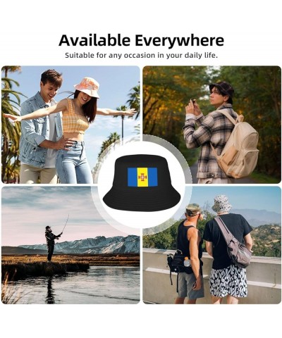 Flag of Madeira Bucket HatUnisex Packable Outdoor Fashio Sunshade Fisherman Hat Black $13.67 Bucket Hats