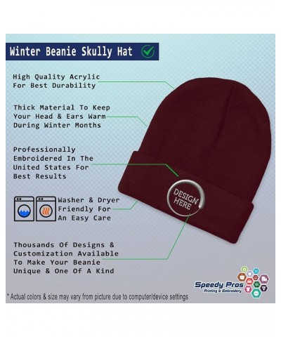 Beanies for Men Number 1 Taxi Driver Embroidery Others Taxi Winter Hats for Women Acrylic Skull Cap 1 Size Burgundy Design On...