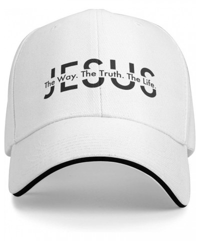 Christian Jesus Cross The Way The Truth The Life Gifts Gray Vintage Distressed Baseball Cap Dad Golf Hat for Men Women White ...