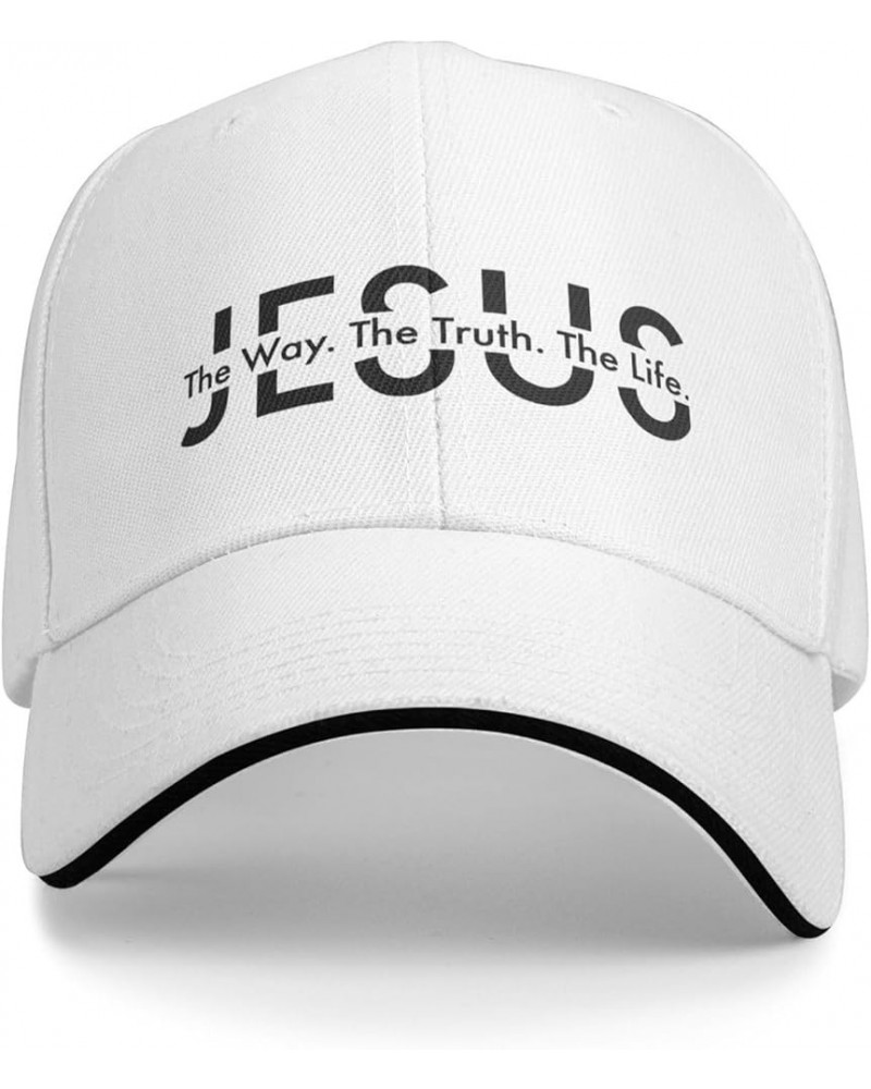 Christian Jesus Cross The Way The Truth The Life Gifts Gray Vintage Distressed Baseball Cap Dad Golf Hat for Men Women White ...