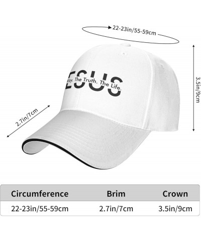 Christian Jesus Cross The Way The Truth The Life Gifts Gray Vintage Distressed Baseball Cap Dad Golf Hat for Men Women White ...