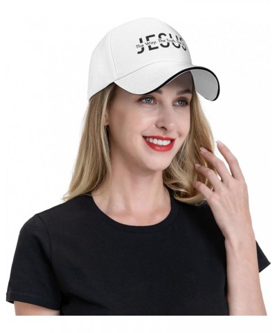 Christian Jesus Cross The Way The Truth The Life Gifts Gray Vintage Distressed Baseball Cap Dad Golf Hat for Men Women White ...