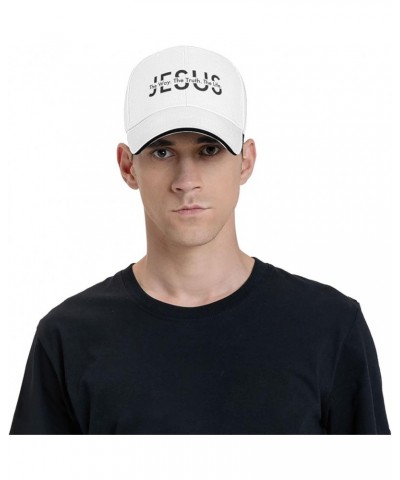 Christian Jesus Cross The Way The Truth The Life Gifts Gray Vintage Distressed Baseball Cap Dad Golf Hat for Men Women White ...