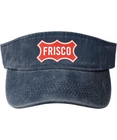 Logo of Frisco, Texas Sun Visor Hats for Women Men Adjustable Sports Sun Hats Cotton Golf Cap Navy Blue $9.71 Visors